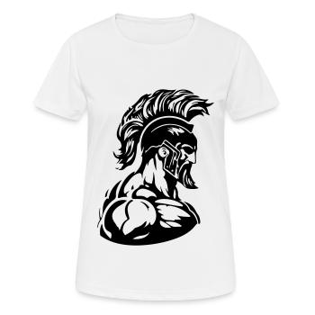 Spartan Warrior Gladiator Muskeln - Frauen T-Shirt atmungsaktiv - Weiß - Vorne - AI Model Female 172 dark (172cm)
