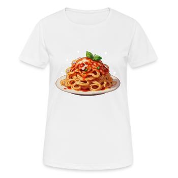 Spaghetti - Frauen T-Shirt atmungsaktiv - Weiß - Vorne - AI Model Female 172 dark (172cm)