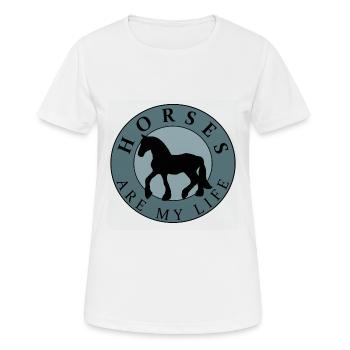 Chevaux, filles femmes, western à cheval, cadeau - T-shirt respirant Femme - blanc - Devant - AI Model Female 172 dark (172cm)
