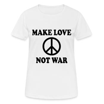 Make love not war - T-shirt respirant Femme - blanc - Devant - AI Model Female 172 dark (172cm)