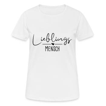 Favorite human handwriting - black - Women's Breathable T-Shirt - white - Front - AI Model Female 172 dark (172cm)