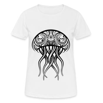 Jellyfish Tribal Tattoo - Women's Breathable T-Shirt - white - Front - AI Model Female 172 dark (172cm)