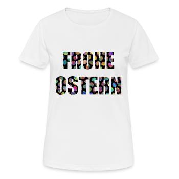 FROHE OSTERN - Frauen T-Shirt atmungsaktiv - Weiß - Vorne - AI Model Female 172 dark (172cm)