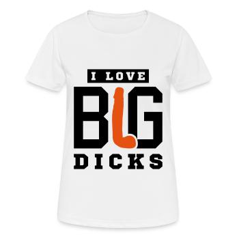 Ich liebe Penis - Frauen T-Shirt atmungsaktiv - Weiß - Vorne - AI Model Female 172 dark (172cm)
