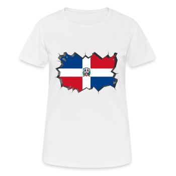 République dominicaine Drapeau Dom Rep Drapeau - T-shirt respirant Femme - blanc - Devant - AI Model Female 172 dark (172cm)
