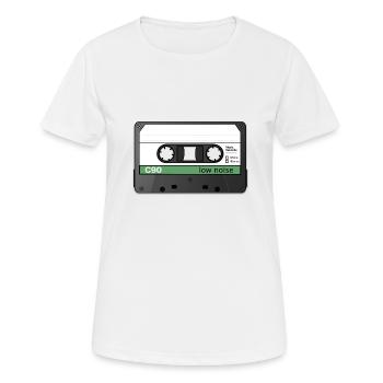 Kassette mit Platz zur Beschriftung - Frauen T-Shirt atmungsaktiv - Weiß - Vorne - AI Model Female 172 dark (172cm)