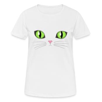 Cat's eyes - Women's Breathable T-Shirt - white - Front - AI Model Female 172 dark (172cm)