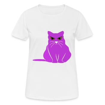 Fat CAT fetter Kater Galahad Histoire - T-shirt respirant Femme - blanc - Devant - AI Model Female 172 dark (172cm)
