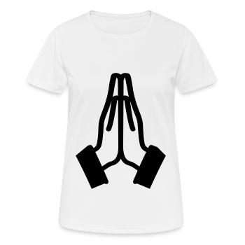 Beten Hände Icon - Frauen T-Shirt atmungsaktiv - Weiß - Vorne - AI Model Female 172 dark (172cm)