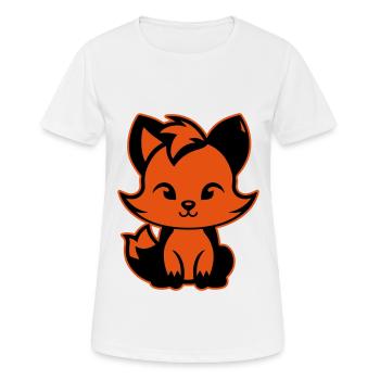 Renard mignon mignon bébé - T-shirt respirant Femme - blanc - Devant - AI Model Female 172 dark (172cm)