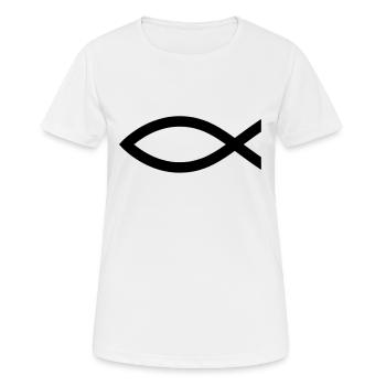 Fish (Christianity) - Women's Breathable T-Shirt - white - Front - AI Model Female 172 dark (172cm)