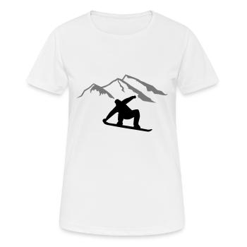 Snowboard - T-shirt respirant Femme - blanc - Devant - AI Model Female 172 dark (172cm)