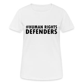 Human rights defenders - Women's Breathable T-Shirt - white - Front - AI Model Female 172 dark (172cm)