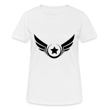 Star ailé, étoile avec ailes - T-shirt respirant Femme - blanc - Devant - AI Model Female 172 dark (172cm)