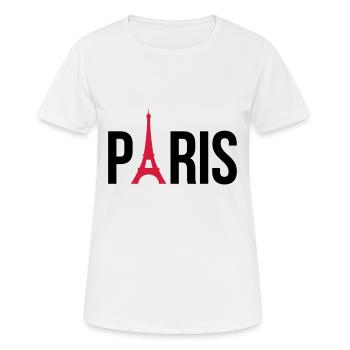 I love Paris, Paris mit Eifelturm - T-shirt respirant Femme - blanc - Devant - AI Model Female 172 dark (172cm)