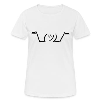 Shrugs Meme - Frauen T-Shirt atmungsaktiv - Weiß - Vorne - AI Model Female 172 dark (172cm)