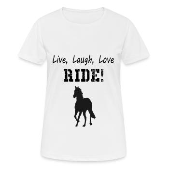 Les chevaux vivent rire amour monter cheval récompenses - T-shirt respirant Femme - blanc - Devant - AI Model Female 172 dark (172cm)
