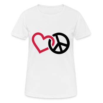 Peace - Frauen T-Shirt atmungsaktiv - Weiß - Vorne - AI Model Female 172 dark (172cm)