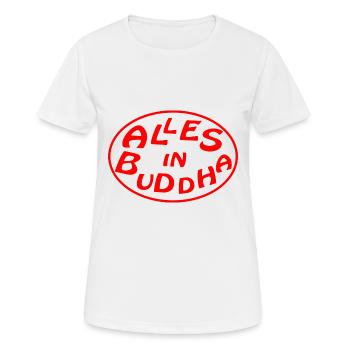 alles in buddha - Frauen T-Shirt atmungsaktiv - Weiß - Vorne - AI Model Female 172 dark (172cm)