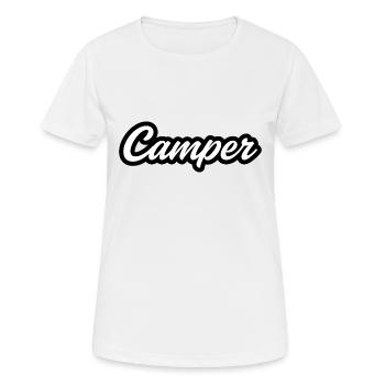 Cadeau camping, t-shirt de camping, campeur - T-shirt respirant Femme - blanc - Devant - AI Model Female 172 dark (172cm)