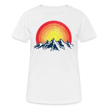 Retro Berge - Frauen T-Shirt atmungsaktiv - Weiß - Vorne - AI Model Female 172 dark (172cm)