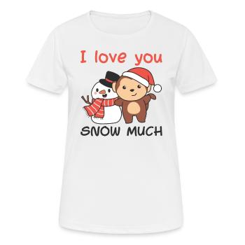 Singe je t’aime neige beaucoup schneemann wortspiel - T-shirt respirant Femme - blanc - Devant - AI Model Female 172 dark (172cm)