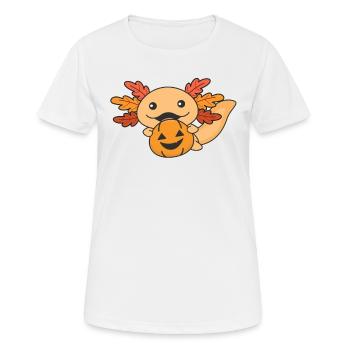 Automne axolotl avec feuilles d’automne citrouille automne - T-shirt respirant Femme - blanc - Devant - AI Model Female 172 dark (172cm)