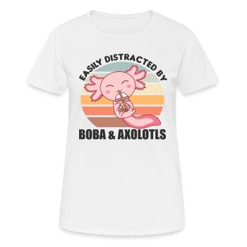Bubble Tea Axolotl Chocolate Cute Animals Boba - Women's Breathable T-Shirt - white - Front - AI Model Female 172 dark (172cm)