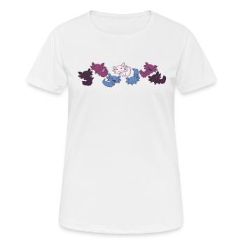 Drapeau non conforme Fierté LGBTQ Axolotl - T-shirt respirant Femme - blanc - Devant - AI Model Female 172 dark (172cm)