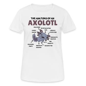 Axolotl Explication Anatomie d’un Axolotl - T-shirt respirant Femme - blanc - Devant - AI Model Female 172 dark (172cm)