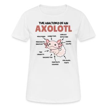 Axolotl Explication Anatomie d’un Axolotl - T-shirt respirant Femme - blanc - Devant - AI Model Female 172 dark (172cm)