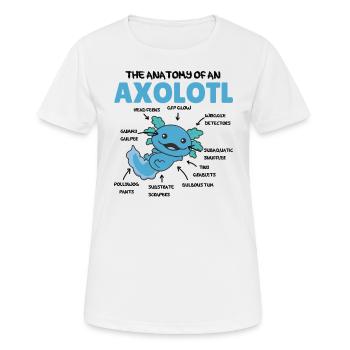 Axolotl Explication Anatomie d’un Axolotl - T-shirt respirant Femme - blanc - Devant - AI Model Female 172 dark (172cm)