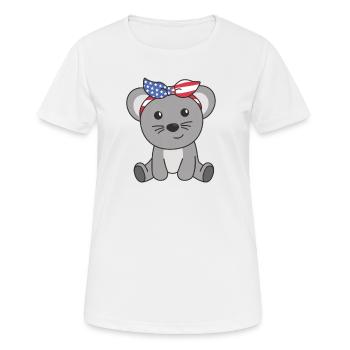 4 juillet American Mouse for Kids USA Mouse - T-shirt respirant Femme - blanc - Devant - AI Model Female 172 dark (172cm)