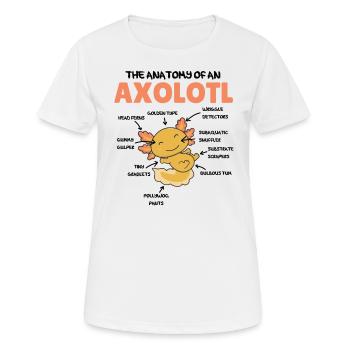 Axolotl Explication Anatomie d’un Axolotl - T-shirt respirant Femme - blanc - Devant - AI Model Female 172 dark (172cm)
