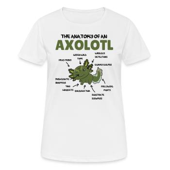 Axolotl Explication Anatomie d’un Axolotl - T-shirt respirant Femme - blanc - Devant - AI Model Female 172 dark (172cm)