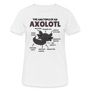 Explication de l’axolotl Anatomie d’un axolotl - T-shirt respirant Femme - blanc - Devant - AI Model Female 172 dark (172cm)