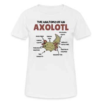 Axolotl Explication Anatomie d’un Axolotl - T-shirt respirant Femme - blanc - Devant - AI Model Female 172 dark (172cm)