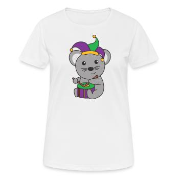 Fasching Maus mit Trommel Faschings Kostüm - Frauen T-Shirt atmungsaktiv - Weiß - Vorne - AI Model Female 172 dark (172cm)