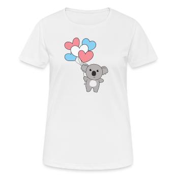Transgender Flag Balloon Hearts Pride LGBTQ Koala - T-shirt respirant Femme - blanc - Devant - AI Model Female 172 dark (172cm)