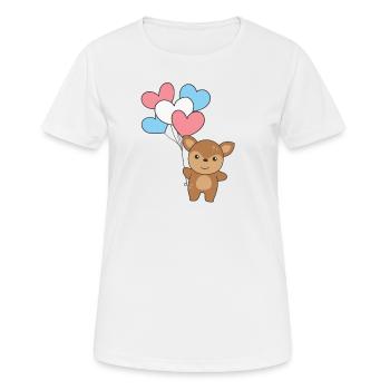 Transgender Flag Balloon Hearts Pride LGBTQ Deer - T-shirt respirant Femme - blanc - Devant - AI Model Female 172 dark (172cm)