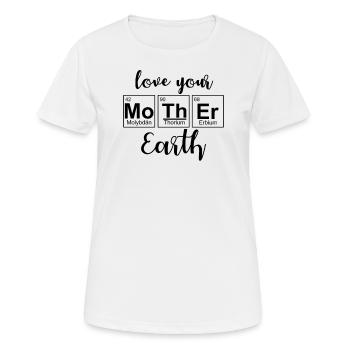 Aimez votre Terre Mère Nature - T-shirt respirant Femme - blanc - Devant - AI Model Female 172 dark (172cm)