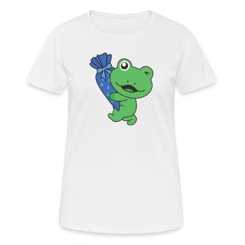 bye bye kindergarten hello school frog - Women's Breathable T-Shirt - white - Front - AI Model Female 172 dark (172cm)