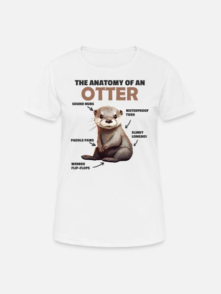 süße Otter Erklärung Anatomy of an Otter - Dame T-shirt svedtransporterende - hvid