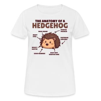 explication de hérisson mignon Anatomie d’un hérisson - T-shirt respirant Femme - blanc - Devant - AI Model Female 172 dark (172cm)