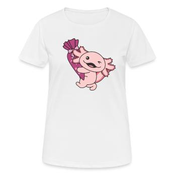 bye bye kindergarten hello school axolotl - Women's Breathable T-Shirt - white - Front - AI Model Female 172 dark (172cm)