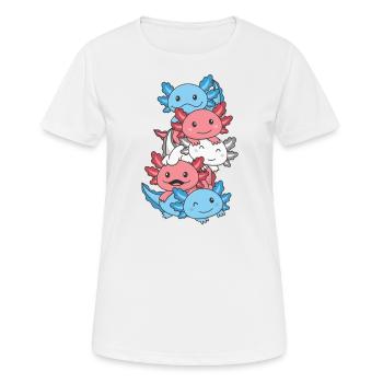 Transgender Flag Pride LGBTQ Mignon Axolotl Stack - T-shirt respirant Femme - blanc - Devant - AI Model Female 172 dark (172cm)