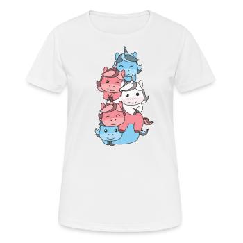 Transgender Flag Pride LGBTQ Cute Unicorn Stack - T-shirt respirant Femme - blanc - Devant - AI Model Female 172 dark (172cm)