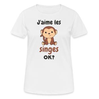 Ich mag Affen ok? Süßer Affe - Frauen T-Shirt atmungsaktiv - Weiß - Vorne - AI Model Female 172 dark (172cm)