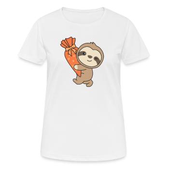 bye bye nursery hello school sloth - Women's Breathable T-Shirt - white - Front - AI Model Female 172 dark (172cm)