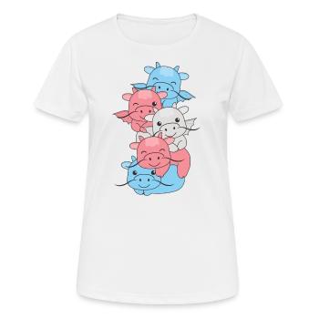 Transgender Flag Pride LGBTQ Cute Dragon Stack - T-shirt respirant Femme - blanc - Devant - AI Model Female 172 dark (172cm)